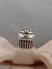 Authentic Pandora Sterling Silver and 14k Gold CUPCAKE Charm #790417