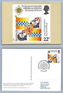 Duke Of Rothesay / Scottish Heraldry - 1987 PHQ #103b H/S Used Card