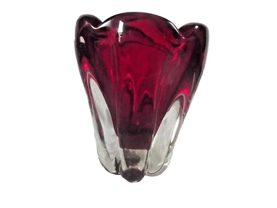 Whitefriars Glass Large Red Molar Vase  by Geoffrey Baxter  - image 1 of 4