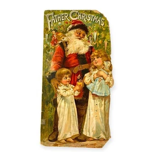 Rare Original 1896 Father Christmas Die Cut Book Raphael Tuck & Sons *AS IS* - Picture 1 of 17