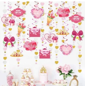 57pc Mother's Day Swirl Hanging & Latex Balloons - Picture 1 of 5