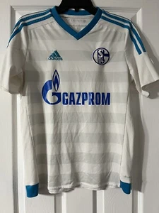 Adidas Climacool 13-14Y Kids White Jersey FC Schalke 04 Football Soccer Gazprom - Picture 1 of 9