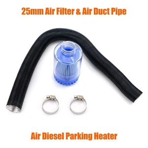 25mm Air Diesel Heater Intake Filter + Intake Duct Ducting Pipe + Clips Blue - Picture 1 of 8