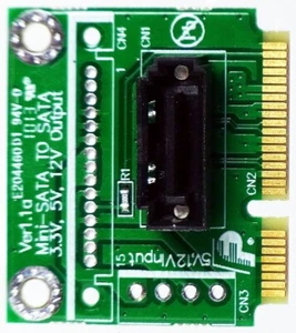 M-ware® SATA 7pin 7polig SSD Festplatte HDD zu Mini PCIe mSATA Adapter ID13113 - Bild 1 von 1