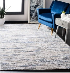 SAFAVIEH Moderner Abstrakter Teppich für Wohnzimmer 90x150cm Blau und Elfenbein. - Bild 1 von 1