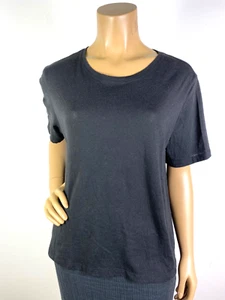 Raquel Allegra Black Boxy Tee Size 2 Shredded Back Hem Piece - Picture 1 of 10