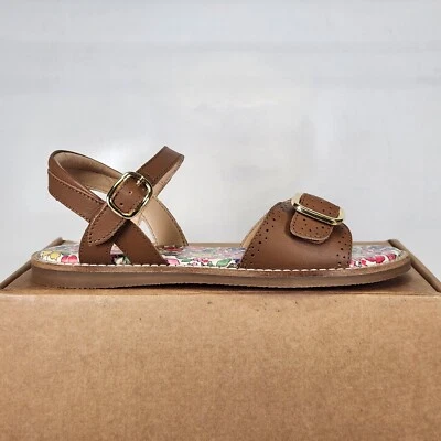 Size 3 (EU 35) Big Kids - Mini Boden Leather Buckle Sandals - Tan - Image 1 of 4