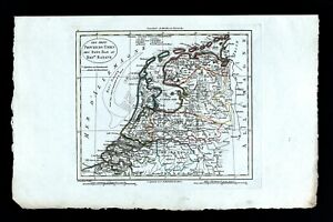 c 1799 Blondeau Map Batavian Republic Netherlands Holland Amsterdam Zeeland 