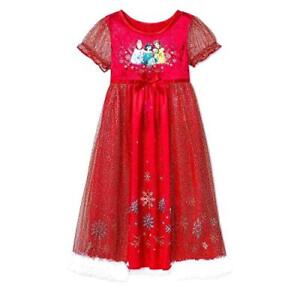 Princess Christmas Holiday Red Satin, Tulle Snowflake Nightgown