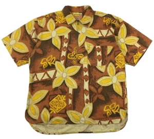 Vtg Gotcha Hawaiian Mens Shirt 1/4 Zip Floral Print Surf Aloha Beach Vacation L - Picture 1 of 12