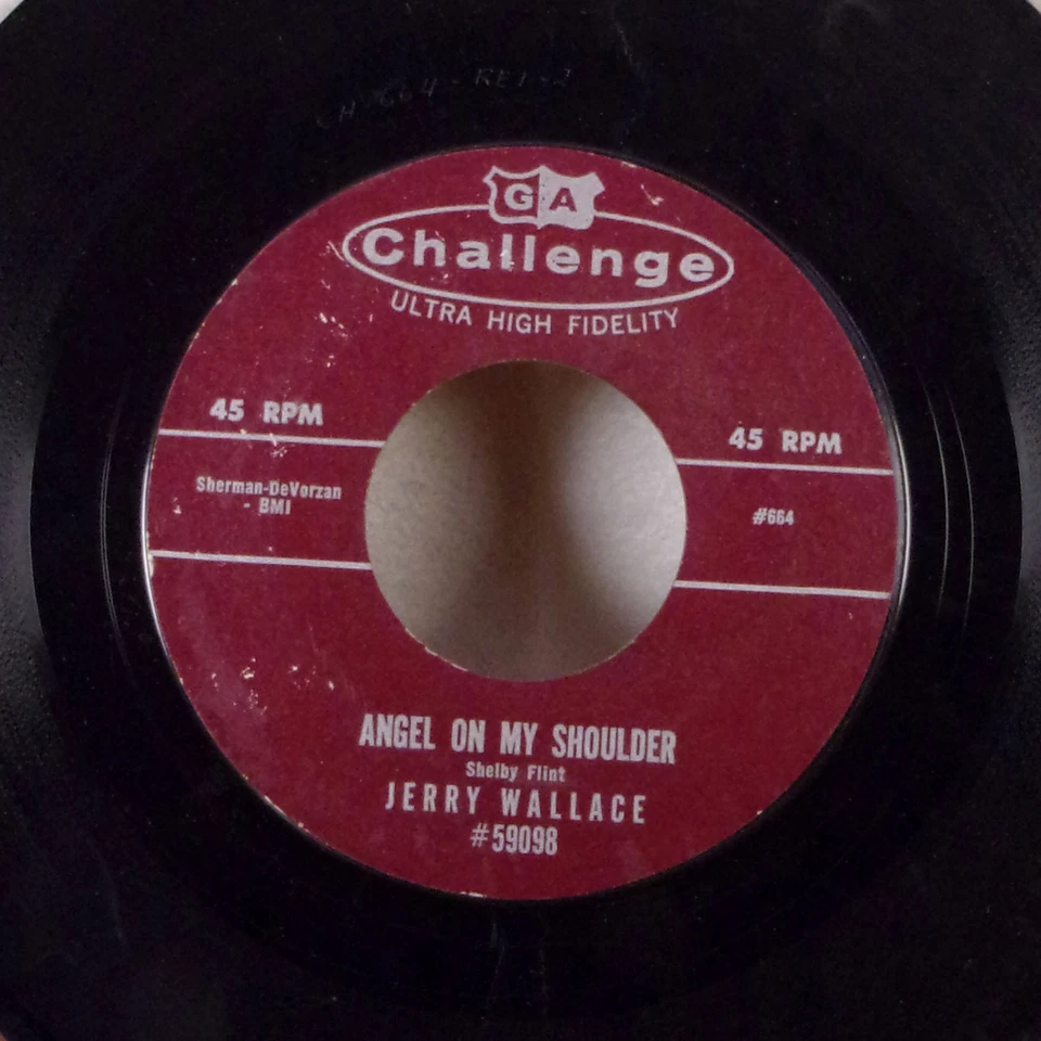 Jerry Wallace There She Goes / Angel On My Shoulder 7" 45 Challenge + sleeve EX - Image 1 of 1
