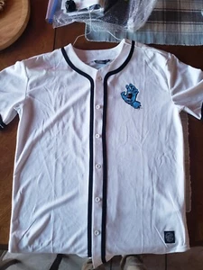 Vintage 90s Santa Cruz Baseball Jersey, Size Medium, Vibrant White!, Brand New! - Bild 1 von 8
