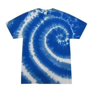 Swirl Blue Tie Dye T-Shirts Adult & Kids Sizes Cotton Colortone - Picture 1 of 1