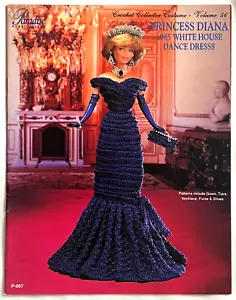 Abito all'uncinetto libro principessa Diana casa bianca #56 adatto per bambole Barbie 11,5 - Foto 1 di 2