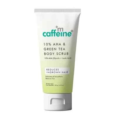 mCaffeine 10% AHA & Green Tea Body Scrub for Tan Removal & Soft-Smooth Skin 120g - Image 1 of 4