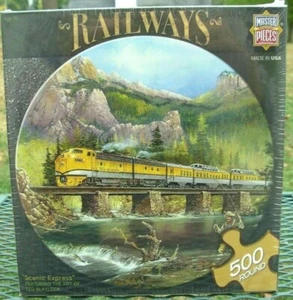 NUOVO MasterPieces Ferrovie Treno Scenic Express 500 pezzi puzzle rotondo-Ted Blaylock - Foto 1 di 2