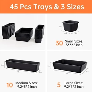 45 Pack Tool Box Organizer Tray Divider, Toolbox Desk Drawer Organizer, Garage - Picture 1 of 5
