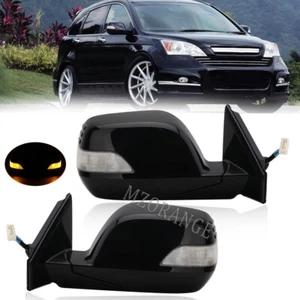 Left+Right Black Door Side Mirror W/ Signal Light Heated For Honda CRV 2007-2011 - Picture 1 of 12