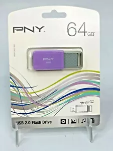 PNY 64GB USB 2.0 Flash Drive Assorted Colors PFD64G0MC-GE - NEW - Picture 1 of 6
