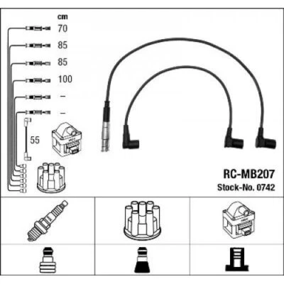 Juego de cables de encendido NGK 0742 para Mercedes-Benz 124 T-Model 190 Foto 1 de 2