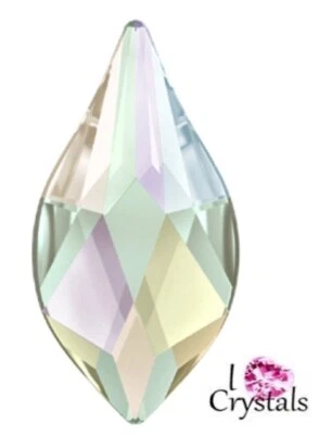 CRYSTAL AB  FLAME 7.5mm 2205 IHC Austrian Flatback Rhinestones 36 pieces - Image 1 of 3