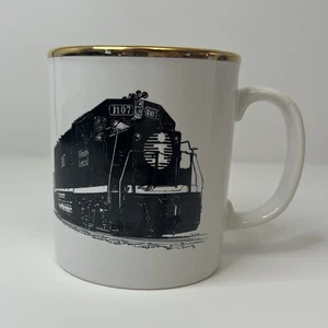 Vintage Illinois Central Railroad Kaffeebecher Tasse Motor Zug Kilncraft England Gold - Bild 1 von 12