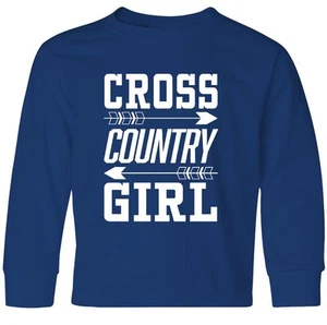 Inktastic Cross Country Girl With Arrows Youth Long Sleeve T-Shirt Sports Track - Picture 1 of 1