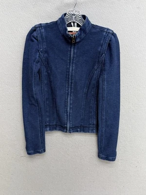 Chaqueta Anthropologie Pilcro Mujer XS Azul Anita Denim Recortado Cremallera Foto 1 de 4