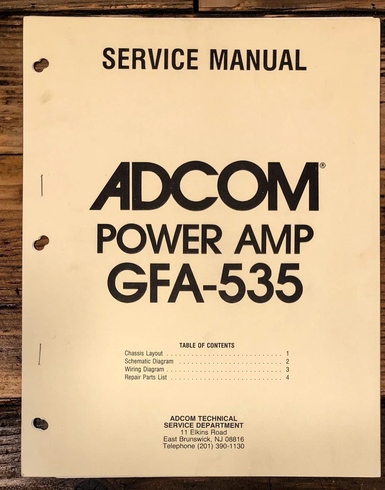 Adcom GFA-535 Amplifier Service Manual *Original* - Image 1 of 1