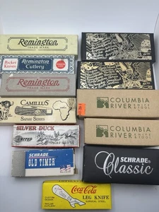 Lot Of 11 Collectible Knife Boxes No Knives Remington CRKT Parker Schrade - Picture 1 of 2