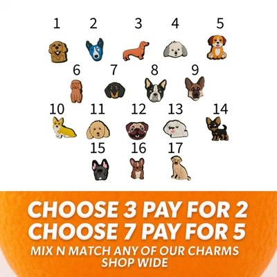 Shoe Charms for Crocs Dog Breeds Pets Puppies Corgi Spaniel Terrier Animal Set - image 1 of 4