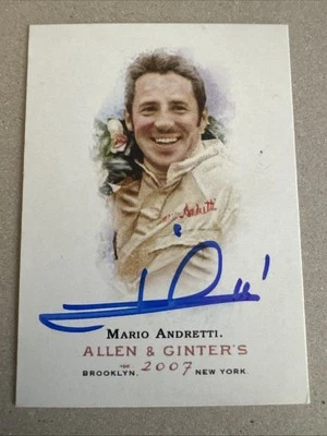 Mario Andretti 2007 Topps Allen & Ginter #19 AUTOGRAPHED SIGNED Card - Image 1 of 2
