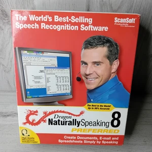 DRAGON NATURALLY SPEAKING 8 PREFERRED SPEECH RECOGNITION SOFTWARE - NEW RARE - Afbeelding 1 van 14