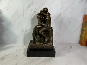 1977 AMR "THE KISS" von Rodin Bronze Statue Skulptur Akt Paar ~ 12 Zoll - Bild 1 von 21