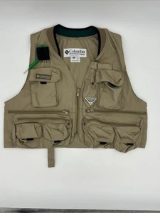 Columbia Sportswear PFG Fly Fishing Vest Men's Medium Tan - Pre-Owned - Picture 1 of 12