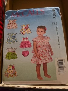 New M7072 McCall's Girl's Dress And Panties Pattern Size Nbn/Sml/Med/Lrg/Xlg - Picture 1 of 2