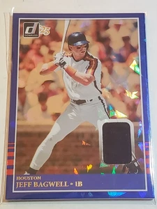 2025 Donruss Jeff Bagwell Game Worn Patch Blue Cracked Ice Throwback + Red Blue - Picture 1 of 3