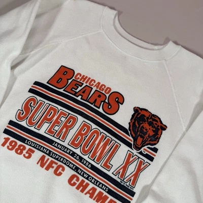 Vintage 1985 Chicago Bears Super Bowl XX Crewneck Sweatshirt Trench Large NFL - Image 1 of 4