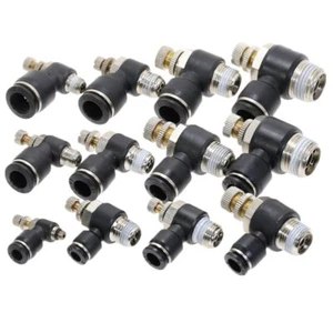 New Air Flow Speed Control Valve Connector Tube Hose Pneumatic Push In Fitting - Picture 1 of 5