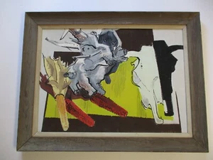 WAYNE LE COM PAINTING CUBIST CUBISM MODERNISM STILL LIFE SKULL EXPRESSIONIST - Picture 1 of 11