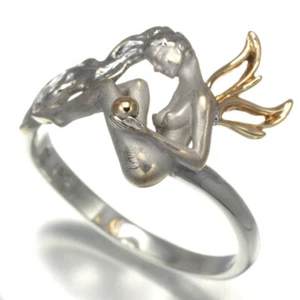 Auth Carrera y Carrera Ring Fairy Pomona US7 925 Sterling Silver/18K YG - Picture 1 of 5