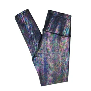Forever 21 LA Society Womens Black Iridescent Snake Print Leggings Size S NWT - Picture 1 of 6