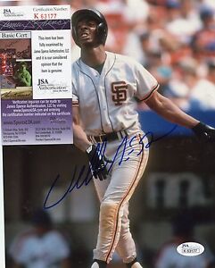 WILLIE  MCGEE  SAN FRANCISCO GIANTS ACTION  SIGNED AUTOGRAPHED  8X10 JSA K 63177
