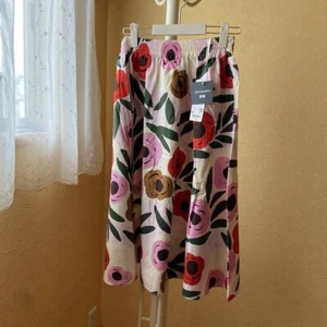 UNIQLO x Marimekko linen-blend skirt M-XXL Pink WOMEN New from Japan 467518 - Picture 1 of 15