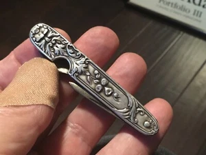 SUPER RARE-ART NOUVEAU EMPIRE KNIFE Co. STERLING POCKET/PARING KNIFE OOAK! - Picture 1 of 12