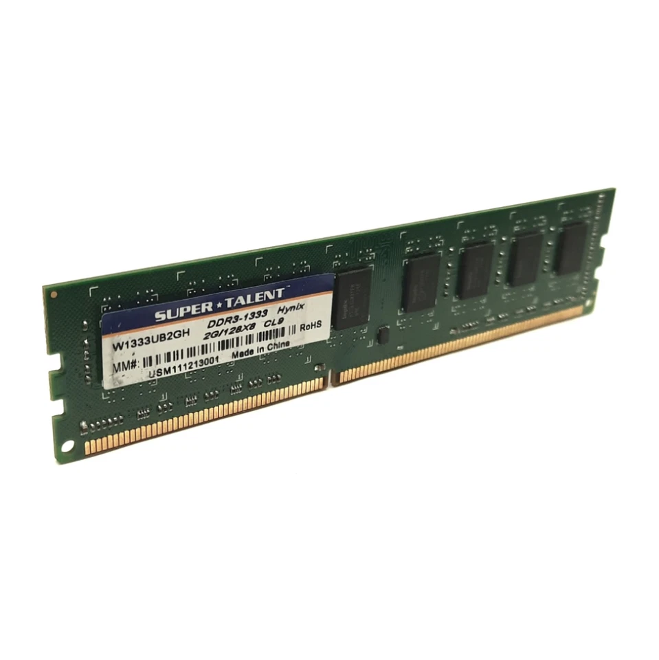 Super Talent W1333UB2GH Desktop Memory 2GB DDR3-1333 CL9 240-Pins - Image 1 of 3
