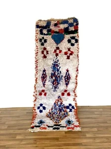 Vintge Carpet Handmade Carpet Berber Runner Boucherouite  Hallway 237x75 cm - Picture 1 of 8