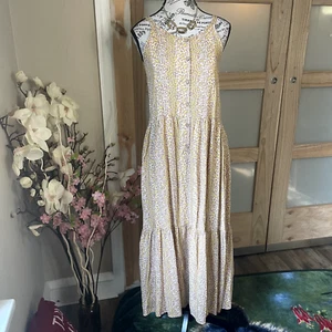 Art Class Yellow Floral Maxi Dress Flowy with Spaghetti Straps - Picture 1 of 8