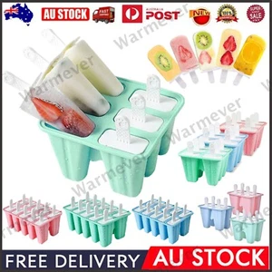 4-10 Cavities Reusable Silicone Ice Cream Mould Block Frozen Molds Ice Pop Maker - Picture 1 of 23