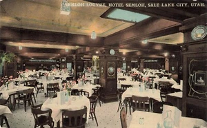 Salt Lake City Utah Hotel Semloh Restaurant UT  Old  Postcard LP27 - Picture 1 of 2